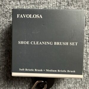 Favolosa Shoe Cleaning Brush Set Premium Dual Pack Soft & Medium Bristle Brushes